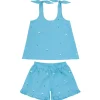 minnow Tops< X Fanm Mon Girl's Tie Knot Short Set Lagoon