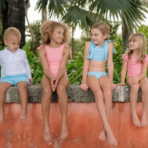 minnow Bikinis< X Fanm Mon Girl's Tie Knot Bikini Lagoon