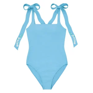 minnow One Pieces< X Fanm Mon Women's Tie Knot One Piece Lagoon