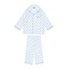 minnow Sleepwear< X Petite Plume Unisex Pajama Set Botanical Block Print