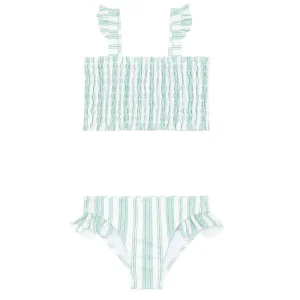 minnow Bikinis< X Sister Parish Girls Smocked Bikini Cumberland Stripe