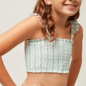 minnow Bikinis< X Sister Parish Girls Smocked Bikini Cumberland Stripe