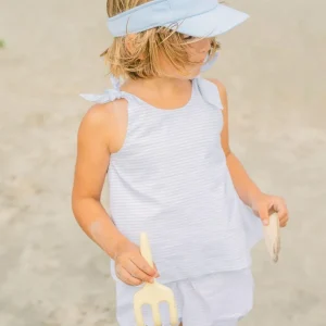minnow Tops<Tie Knot Bloomer Set Powder Blue Stripe
