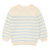 minnow Tops<Unisex Blue And Cream Stripe Knit Sweater Cream And Blue Stripe