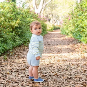 minnow Knits<Unisex Blue Knit Short Light Blue