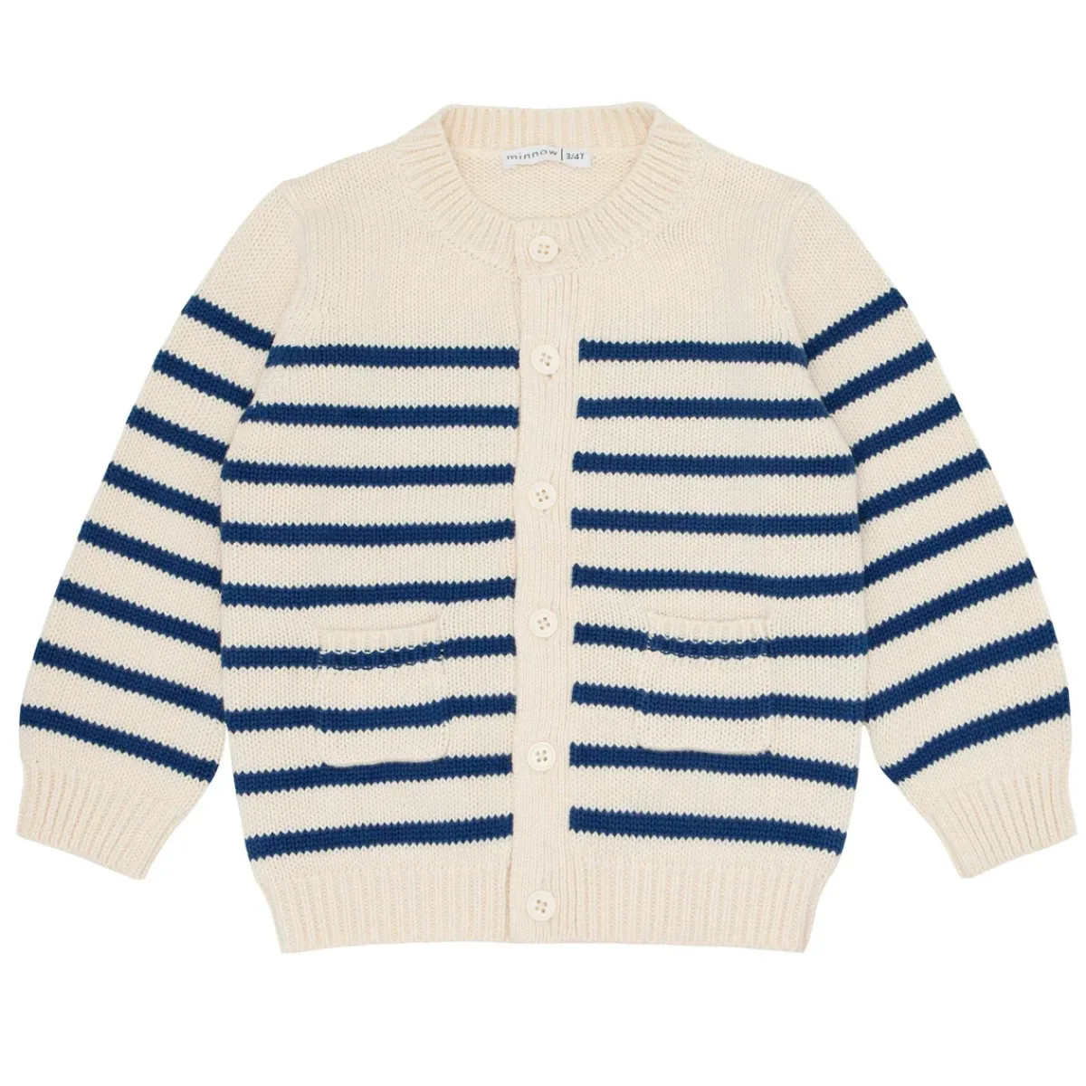 unisex_cardigan_0.webp minnow Tops<Unisex Cardigan Breton Stripe Knit