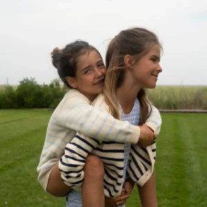 minnow Knits<Unisex Cardigan Breton Stripe Knit
