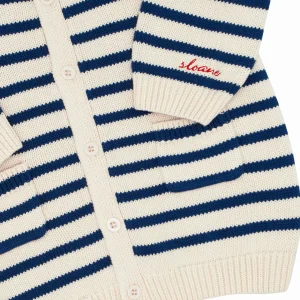 minnow Tops<Unisex Cardigan Breton Stripe Knit