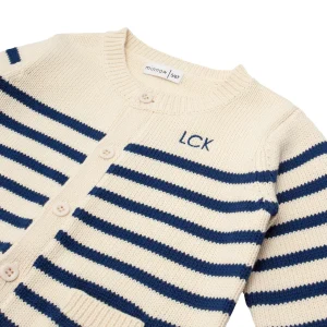 minnow Tops<Unisex Cardigan Breton Stripe Knit