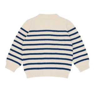 minnow Tops<Unisex Cardigan Breton Stripe Knit