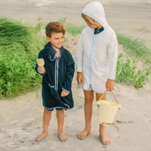 minnow Clothing<Unisex French Terry Hooded Zipper Coverup | Swim White