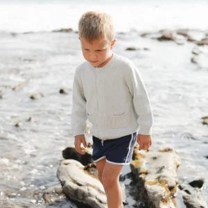 minnow Tops<Unisex Knit Cardigan Light Blue