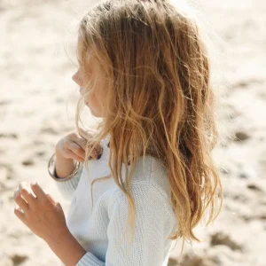 minnow Tops<Unisex Knit Cardigan Light Blue