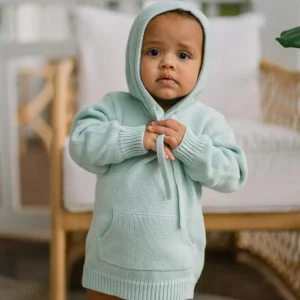 minnow Tops<Unisex Knit Hoodie Sage