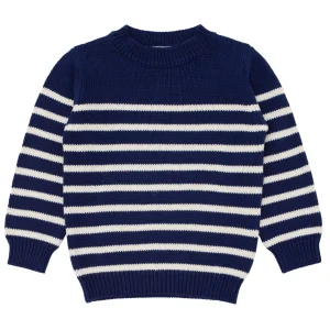 minnow Clothing<Unisex Knit Sweater Navy And Cream Stripe