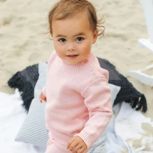 minnow Tops<Unisex Knit Sweater Soft Pink