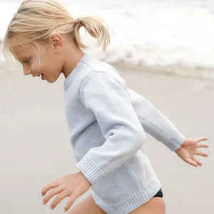 minnow Knits<Unisex Knit Sweater Light Blue