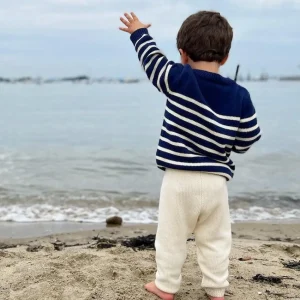 minnow Knits<Unisex Knit Sweater Navy And Cream Stripe