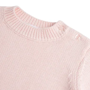 minnow Tops<Unisex Knit Sweater Soft Pink