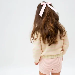 minnow Knits<Unisex Knit Sweater Cream And Pink Stripe