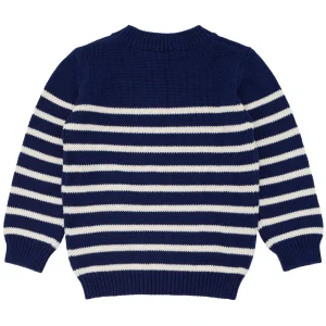 minnow Clothing<Unisex Knit Sweater Navy And Cream Stripe