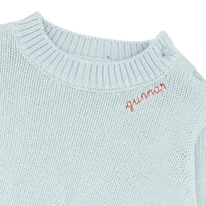 minnow Knits<Unisex Knit Sweater Light Blue