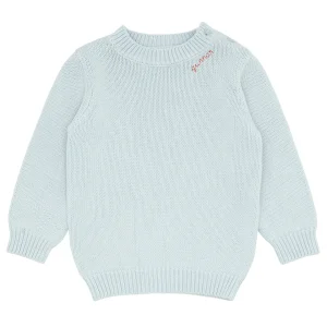 minnow Knits<Unisex Knit Sweater Light Blue