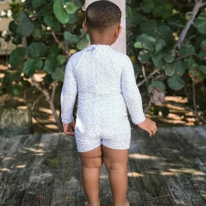 minnow One Pieces<Unisex Long Sleeve Rashguard One Piece Briland Blue Botanic