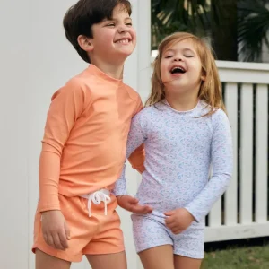 minnow Rashguards<Unisex Long Sleeve Rashguard One Piece Briland Blue Botanic