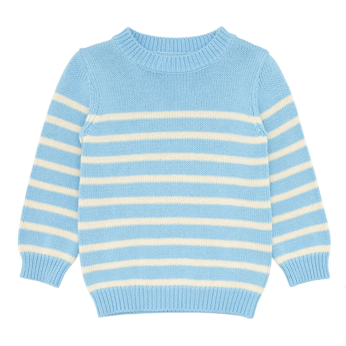 unisex_peri_blue_and_crea_0-3.webp minnow Tops<Unisex Peri Blue And Cream Knit Sweater Peri Blue And Cream Stripe