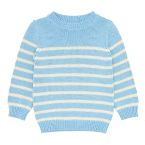 minnow Clothing<Unisex Peri Blue And Cream Knit Sweater Peri Blue And Cream Stripe
