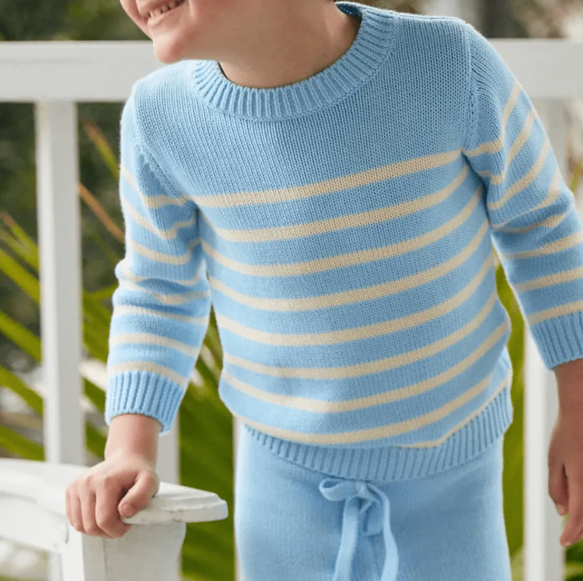 unisex_peri_blue_and_crea_2-3.webp minnow Tops<Unisex Peri Blue And Cream Knit Sweater Peri Blue And Cream Stripe