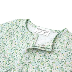 minnow Clothing<Unisex Pima Baby Footie Sea Marsh Floral