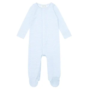 minnow Clothing<Unisex Pima Footie Powder Blue Stripe