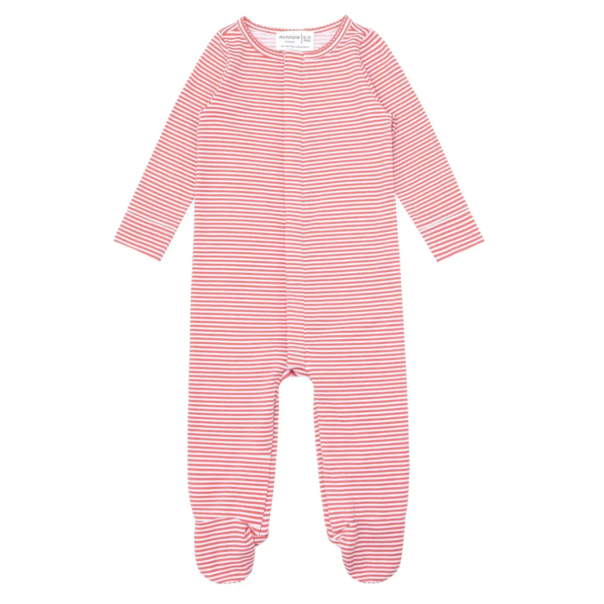 unisex_pima_footie_0.webp minnow Sleepwear<Unisex Pima Footie Red Stripe