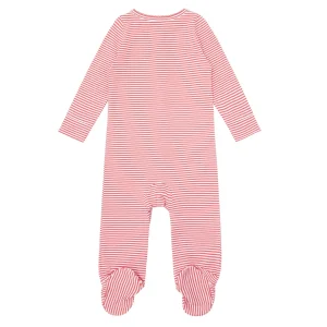 minnow Sleepwear<Unisex Pima Footie Red Stripe