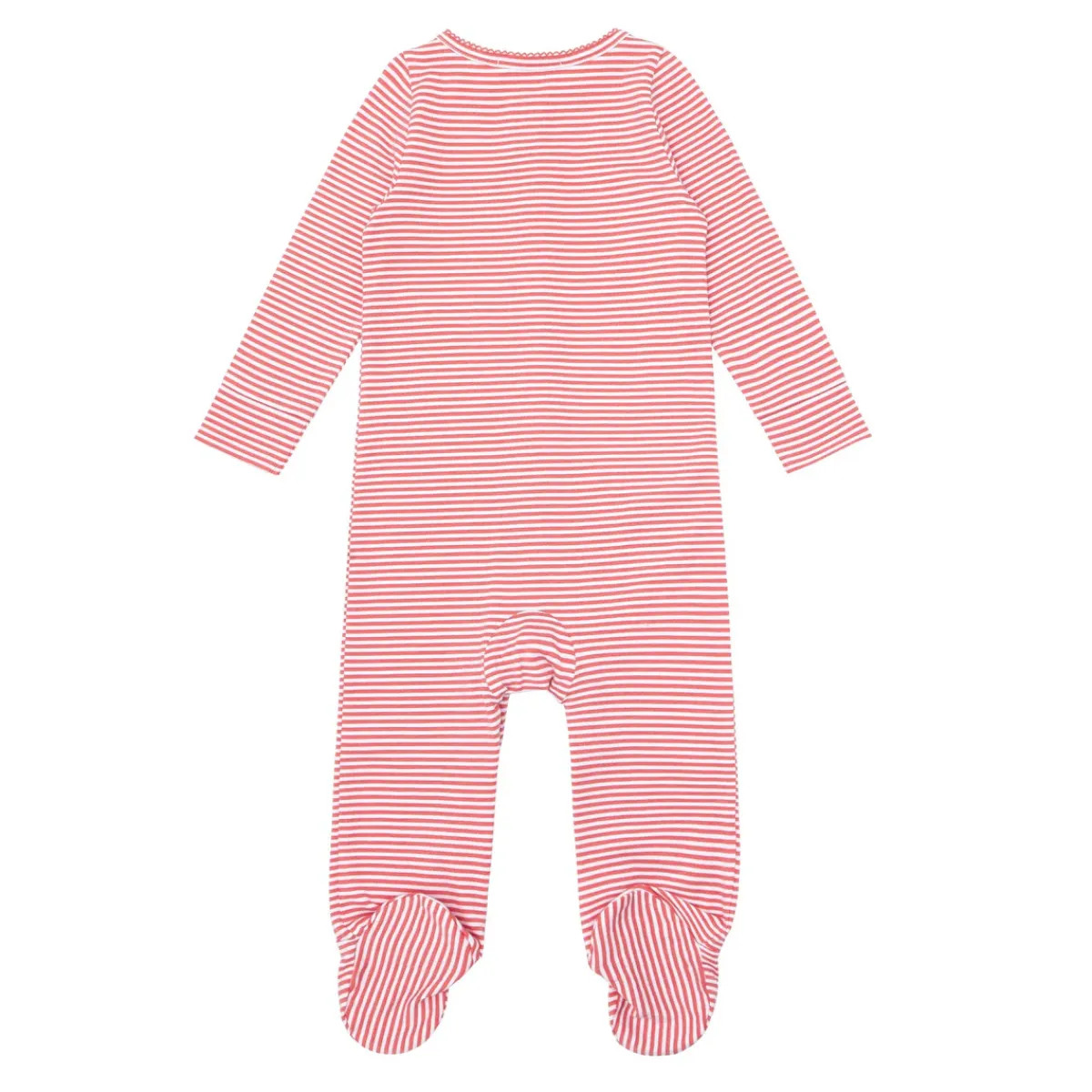 unisex_pima_footie_3.webp minnow Sleepwear<Unisex Pima Footie Red Stripe