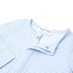 minnow Clothing<Unisex Pima Footie Powder Blue Stripe