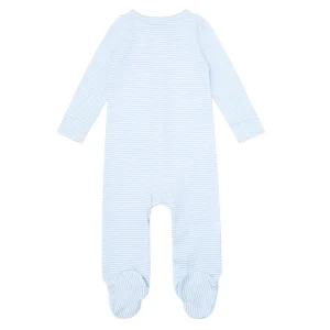 minnow Clothing<Unisex Pima Footie Powder Blue Stripe