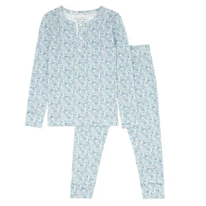 minnow Sleepwear<Unisex Pima Pajama Set Slate Floral