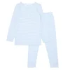 minnow Sleepwear<Unisex Pima Pajamas Set Powder Blue Stripe