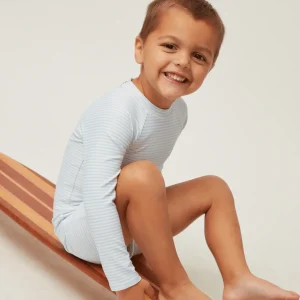 minnow One Pieces<Unisex Rashguard One Piece Powder Blue Stripe