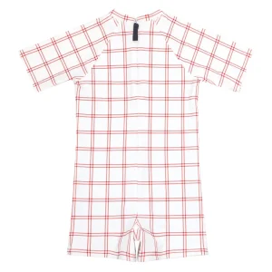 minnow Rashguards<Unisex Short Sleeve Rashguard One Piece Windowpane