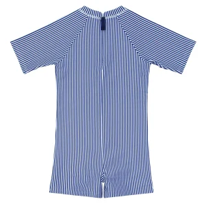 minnow One Pieces<Unisex Short Sleeve Rashguard One Piece Navy Stripe