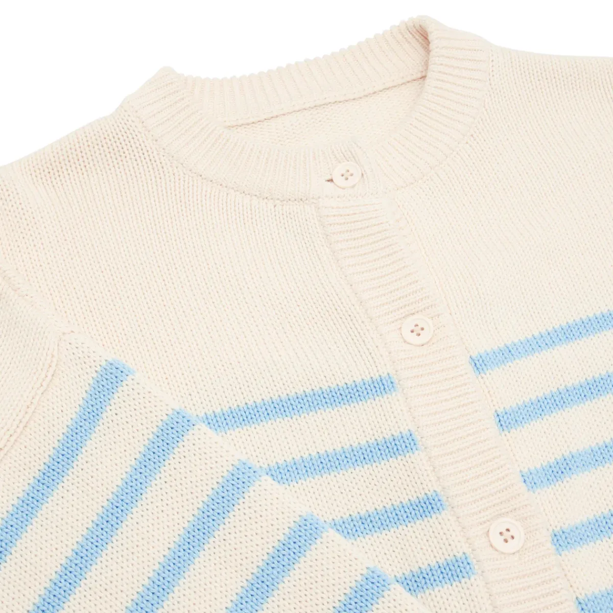 womens_cardigan_4.webp minnow Knits<Women's Cardigan Cream And Peri Blue Stripe