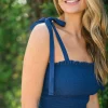 minnow One Pieces<Women's Navy Smocked One Piece