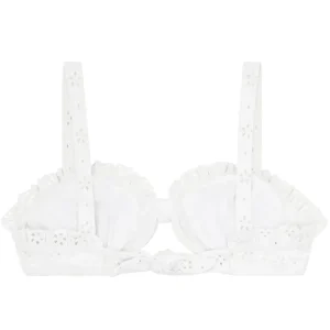 minnow Bikinis<Women's Tie Knot Bikini Top White Eyelet