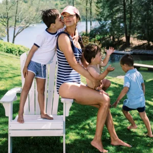 minnow One Pieces<Women's Tie Knot One Piece | Swim Navy Breton Stripe